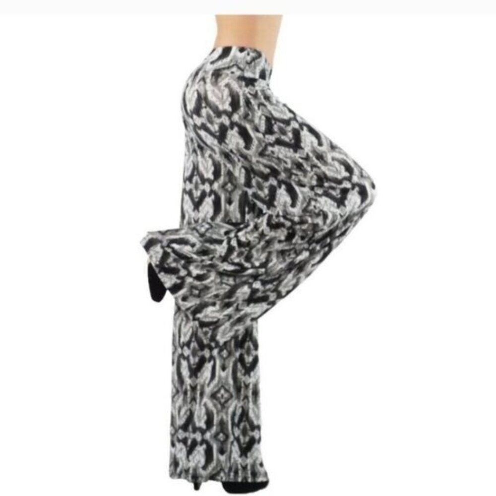 Black & White High-Waisted Wide-Leg Palazzo Pants -NEW-SMALL/MEDIUM - Picture 3 of 3